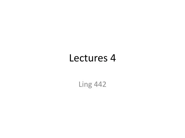 lectures 4