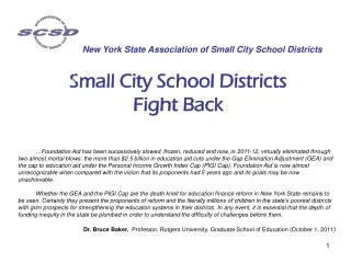 Small City School Districts Fight Back