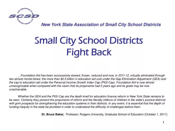 small city school districts fight back
