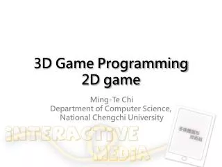3D Game Programming 2D game