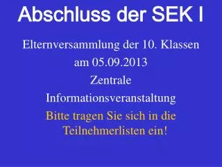 abschluss der sek i