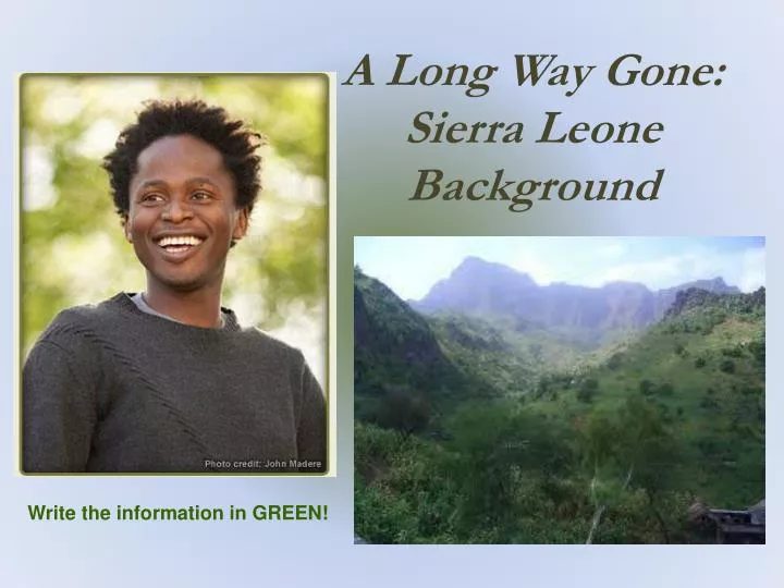 a long way gone sierra leone background