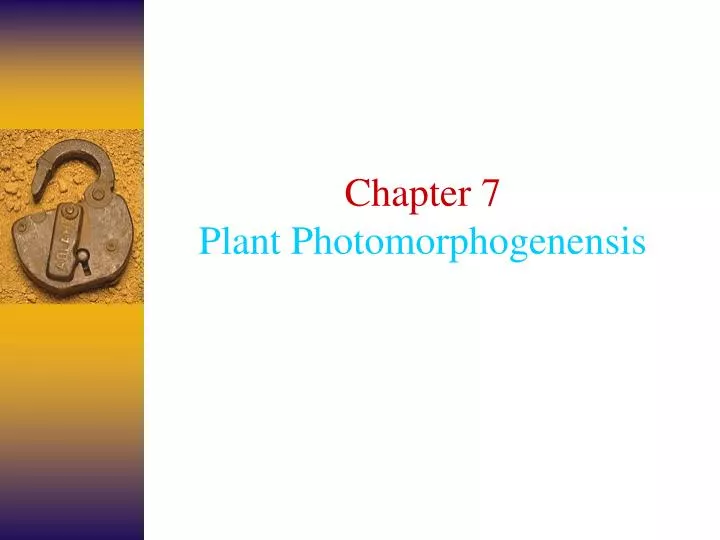 chapter 7 plant photomorphogenensis