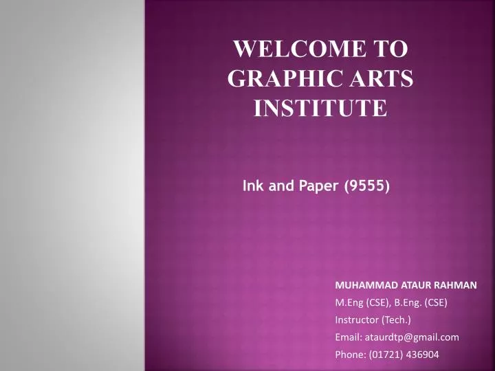 welcome to graphic arts institute