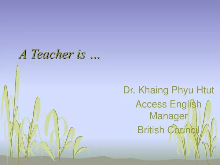 a teacher is