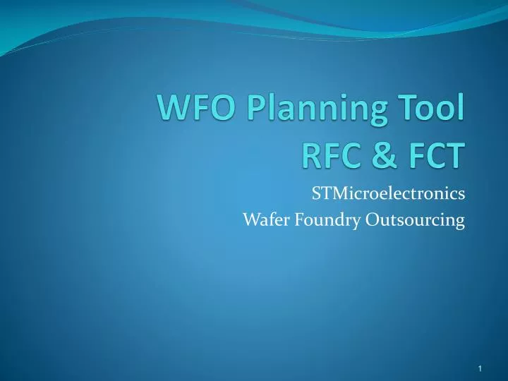 wfo planning tool rfc fct