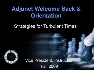 Adjunct Welcome Back &amp; Orientation