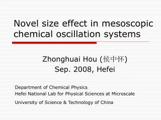 Novel size effect in mesoscopic chemical oscillation systems