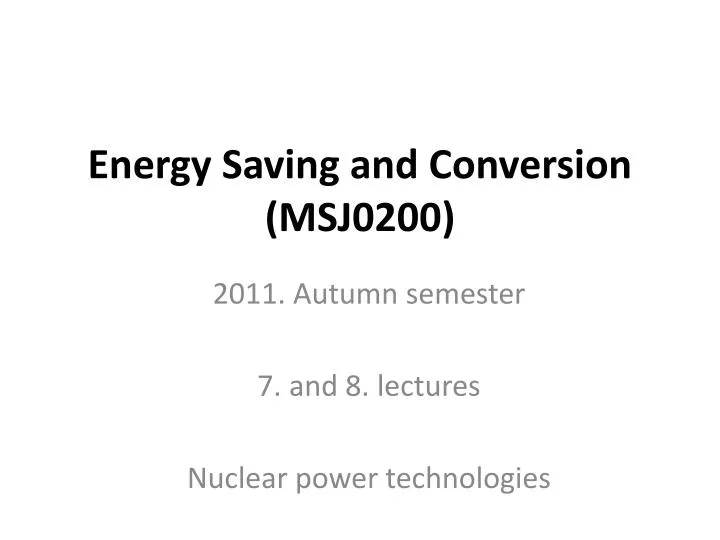 energy saving and conversion msj0200