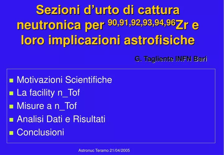 sezioni d urto di cattura neutronica per 90 91 92 93 94 96 zr e loro implicazioni astrofisiche