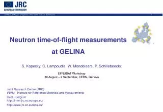 Neutron time-of-flight measurements at GELINA