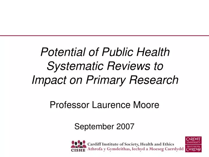 potential of public health systematic reviews to impact on primary research