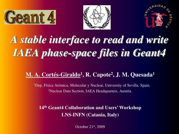 a stable interface to read and write iaea phase space files in geant4