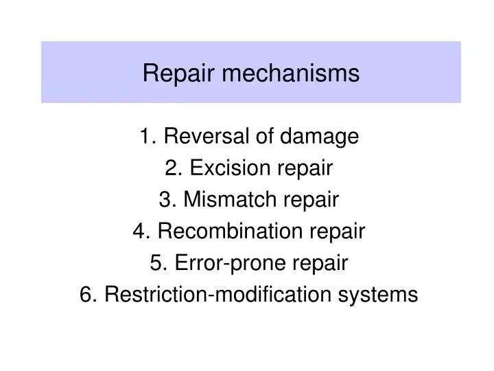 repair mechanisms