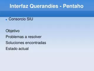 interfaz querand es pentaho