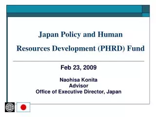Japan Policy and Human Resources Development (PHRD) Fund