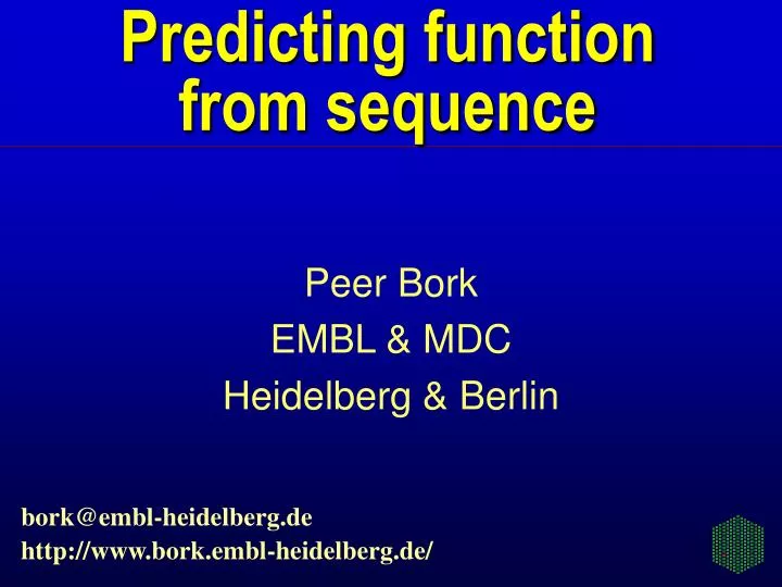 predicting function from sequence