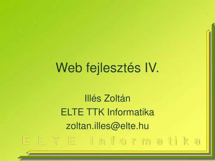 web fejleszt s iv