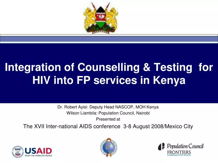 integration of counselling testing for hiv into fp services in kenya