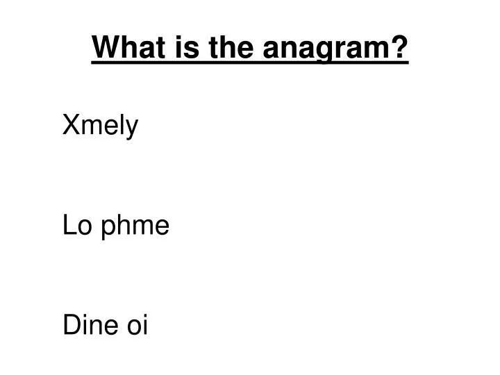 what is the anagram