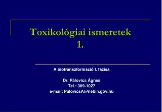 toxikol giai ismeretek 1