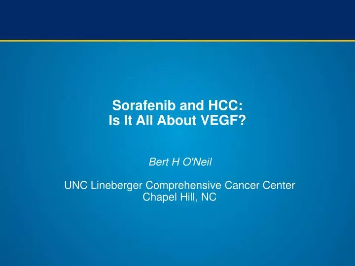 sorafenib and hcc is it all about vegf