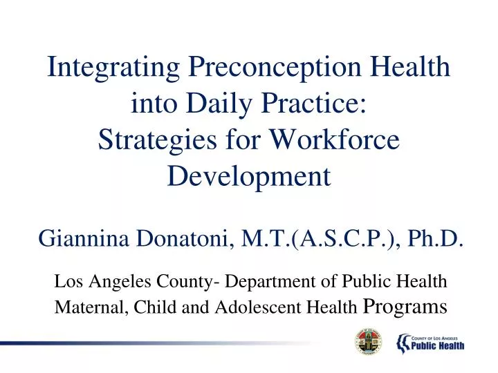 integrating preconception health into daily practice strategies for workforce development