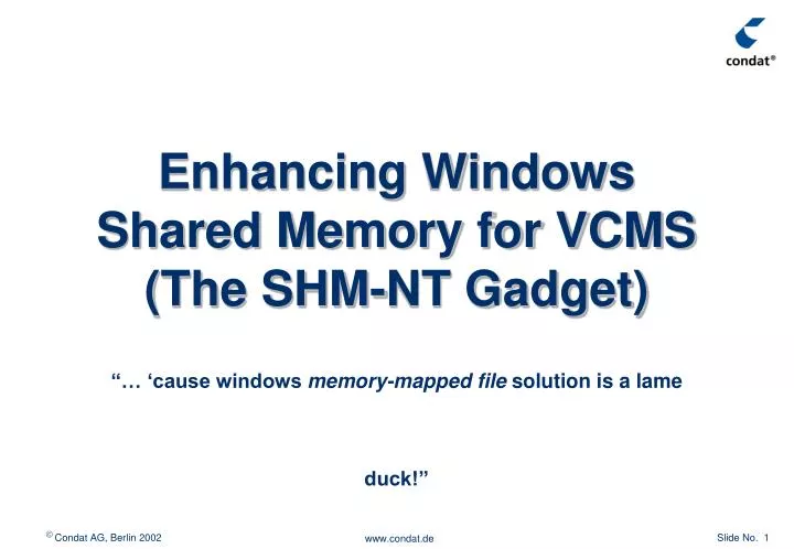 cause windows memory mapped file solution is a lame duck