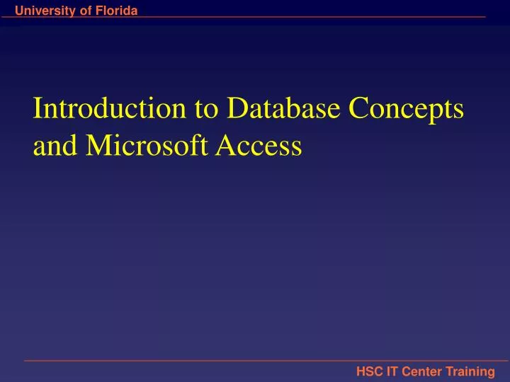 introduction to database concepts and microsoft access