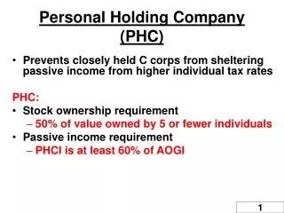 Personal Holding Company (PHC)