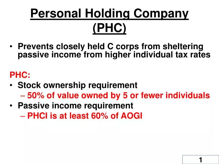 personal holding company phc