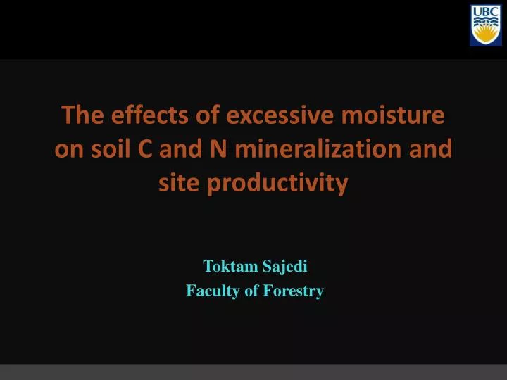 the effects of excessive moisture on soil c and n mineralization and site productivity
