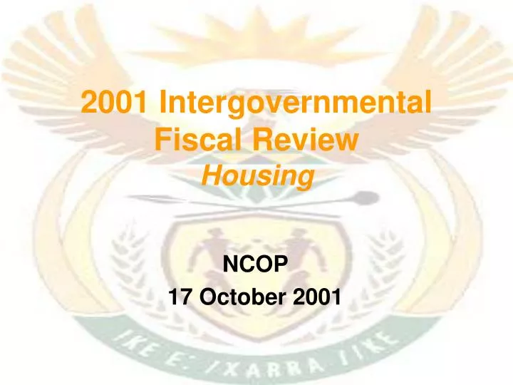 2001 intergovernmental fiscal review housing