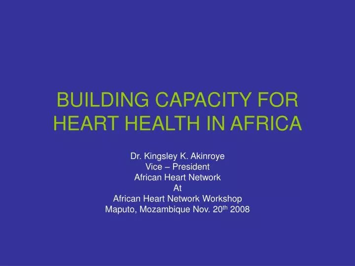 building capacity for heart health in africa