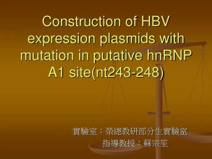 construction of hbv expression plasmids with mutation in putative hnrnp a1 site nt243 248