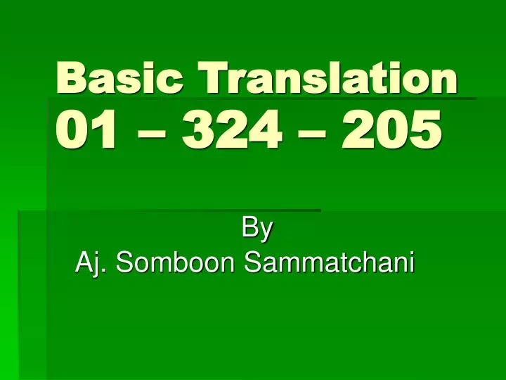 basic translation 01 324 205