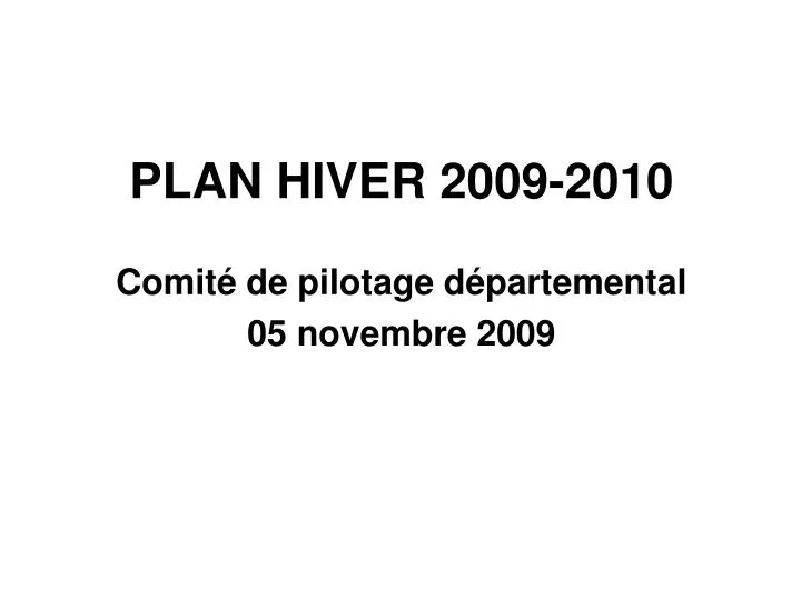 plan hiver 2009 2010