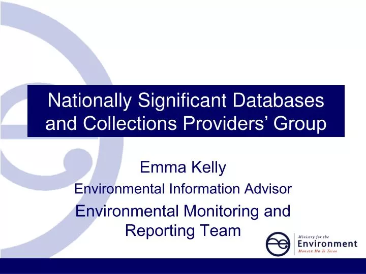 nationally significant databases and collections providers group
