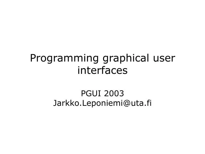 programming graphical user interfaces