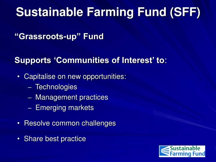 sustainable farming fund sff