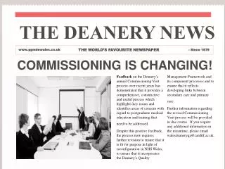 COMMISSIONING IS CHANGING!