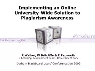 Implementing an Online University-Wide Solution to Plagiarism Awareness