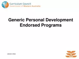 Generic Personal Development Endorsed Programs