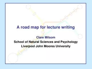 a road map for lecture writing