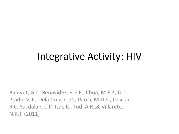 integrative activity hiv