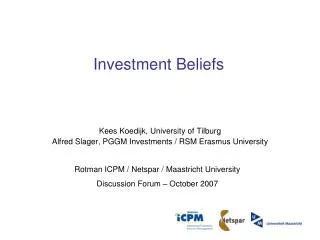 Investment Beliefs