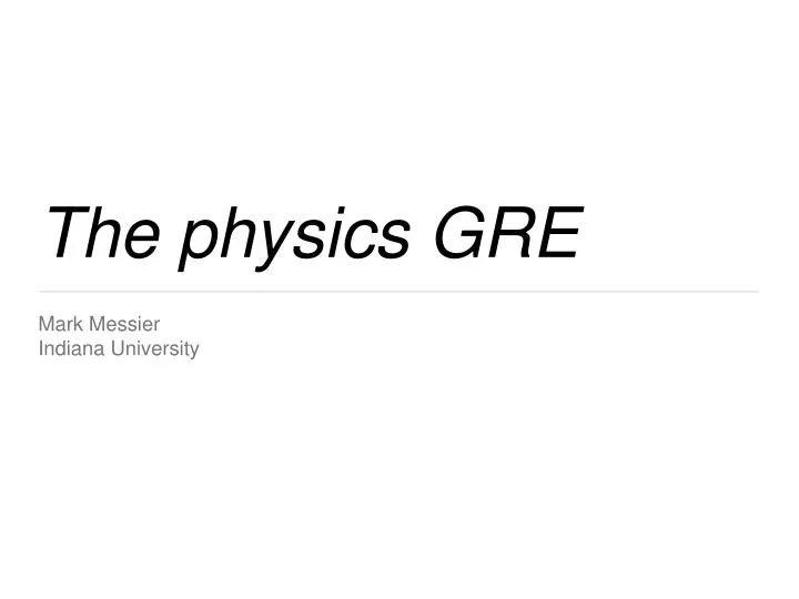 the physics gre