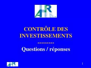 contr le des investissements questions r ponses