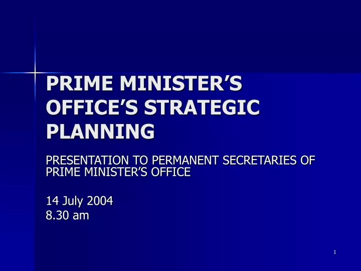 prime minister s office s strategic planning