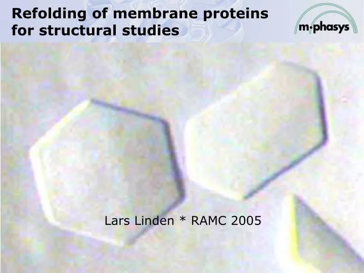 refolding of membrane proteins for structural studies